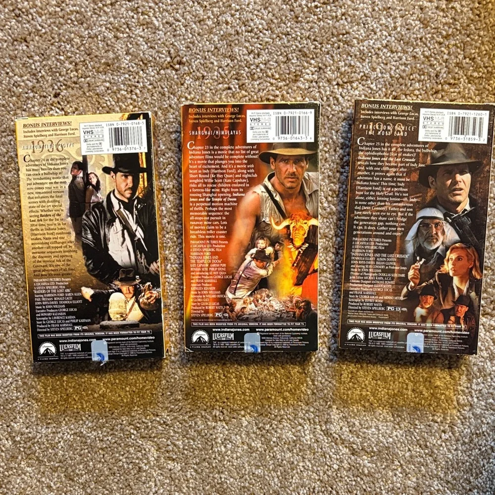 Indiana Jones VHS Trilogy Box Set - Yellow